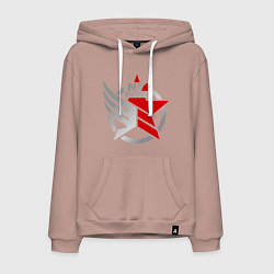 Толстовка-худи хлопковая мужская N7 Elite, цвет: пыльно-розовый