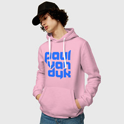 Толстовка-худи хлопковая мужская Paul van Dyk: Filled, цвет: светло-розовый — фото 2