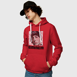 Толстовка-худи хлопковая мужская Eminem labyrinth, цвет: красный — фото 2
