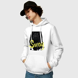 Толстовка-худи хлопковая мужская SWAG Bear, цвет: белый — фото 2