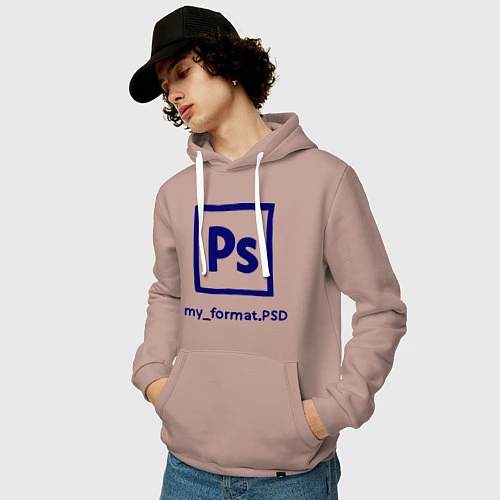 Мужская толстовка-худи Photoshop / Пыльно-розовый – фото 3