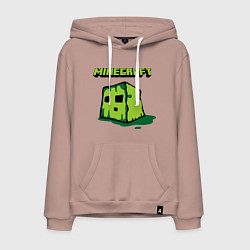 Толстовка-худи хлопковая мужская Minecraft Creeper, цвет: пыльно-розовый