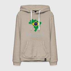 Толстовка-худи хлопковая мужская Brazil Country, цвет: миндальный