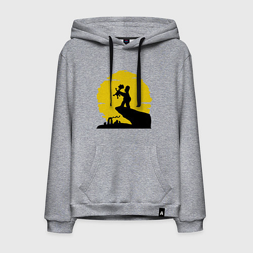 Мужская толстовка-худи Homer & Bart / Меланж – фото 1