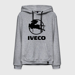 Толстовка-худи хлопковая мужская Iveco, цвет: меланж