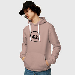 Толстовка-худи хлопковая мужская Marshmello Music, цвет: пыльно-розовый — фото 2
