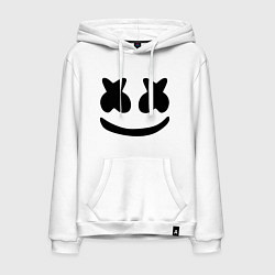 Толстовка-худи хлопковая мужская Marshmello, цвет: белый