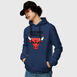 Толстовка-худи хлопковая мужская Chicago Bulls, цвет: тёмно-синий — фото 2
