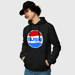 Толстовка-худи хлопковая мужская Sushi Pepsi, цвет: черный — фото 2