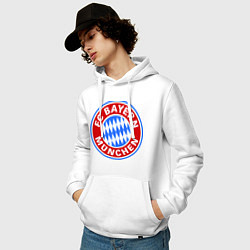 Толстовка-худи хлопковая мужская Bayern Munchen FC, цвет: белый — фото 2