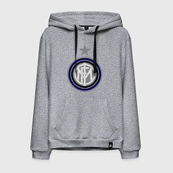Толстовка-худи хлопковая мужская Inter FC, цвет: меланж