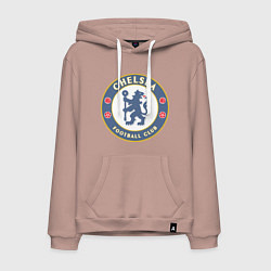 Толстовка-худи хлопковая мужская Chelsea FC, цвет: пыльно-розовый