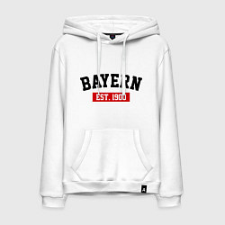 Толстовка-худи хлопковая мужская FC Bayern Est. 1900, цвет: белый