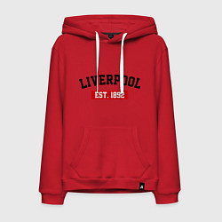 Толстовка-худи хлопковая мужская FC Liverpool Est. 1892, цвет: красный