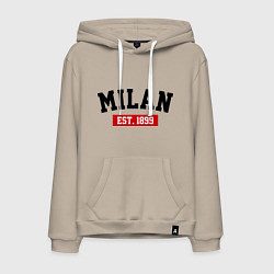 Толстовка-худи хлопковая мужская FC Milan Est. 1899, цвет: миндальный