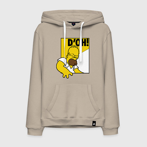 Мужская толстовка-худи Homer D'OH! / Миндальный – фото 1