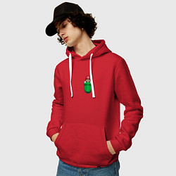 Толстовка-худи хлопковая мужская Марио в кармане, цвет: красный — фото 2