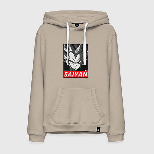 Мужская толстовка-худи SAIYAN OBEY / Миндальный – фото 1