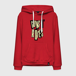 Толстовка-худи хлопковая мужская Guns n Roses: cream, цвет: красный
