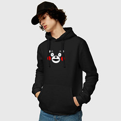 Толстовка-худи хлопковая мужская Kumamon Face, цвет: черный — фото 2