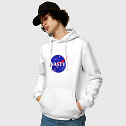 Толстовка-худи хлопковая мужская Nasty NASA, цвет: белый — фото 2