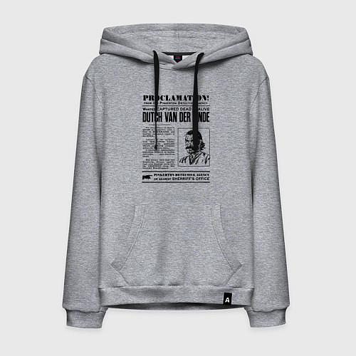 Мужская толстовка-худи RDR II: Proclamation / Меланж – фото 1