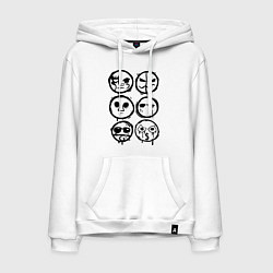 Толстовка-худи хлопковая мужская HU Masks, цвет: белый