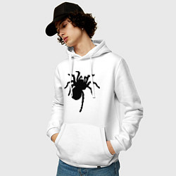 Толстовка-худи хлопковая мужская Черный паук, цвет: белый — фото 2