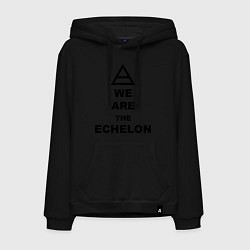 Толстовка-худи хлопковая мужская We are the echelon, цвет: черный