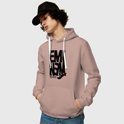 Толстовка-худи хлопковая мужская Eminem recovery, цвет: пыльно-розовый — фото 2