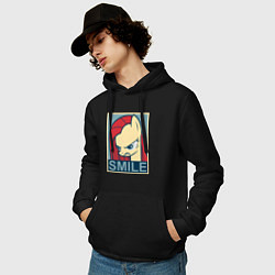 Толстовка-худи хлопковая мужская MLP: Smile, цвет: черный — фото 2