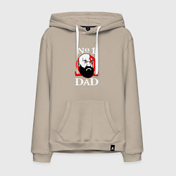 Толстовка-худи хлопковая мужская Dad Kratos, цвет: миндальный