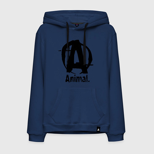 Мужская толстовка-худи Animal Logo / Тёмно-синий – фото 1