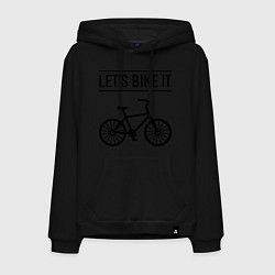 Толстовка-худи хлопковая мужская Lets bike it, цвет: черный