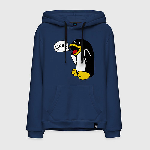 Мужская толстовка-худи Пингвин: Linux / Тёмно-синий – фото 1