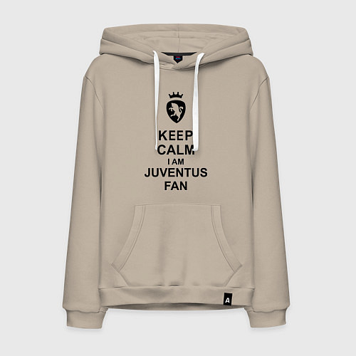 Мужская толстовка-худи Keep Calm & Juventus fan / Миндальный – фото 1