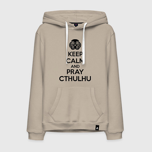 Мужская толстовка-худи Keep Calm & Pray Cthulhu / Миндальный – фото 1