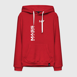 Толстовка-худи хлопковая мужская MASS EFFECT N7, цвет: красный
