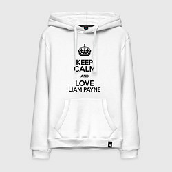 Толстовка-худи хлопковая мужская Keep Calm & Love Liam Payne, цвет: белый