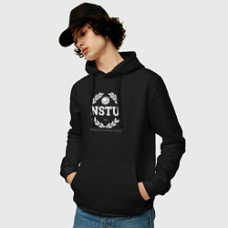 Толстовка-худи хлопковая мужская NSTU, цвет: черный — фото 2