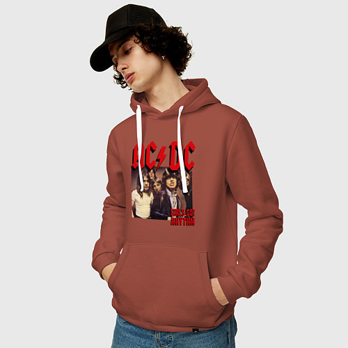 Мужская толстовка-худи Girls got the rhythm / Кирпичный – фото 3