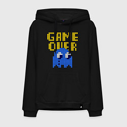 Толстовка-худи хлопковая мужская Pac-Man: Game over, цвет: черный