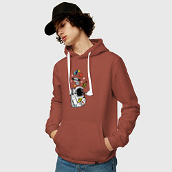 Толстовка-худи хлопковая мужская Cosmos, цвет: кирпичный — фото 2