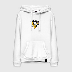 Толстовка-худи хлопковая мужская Pittsburgh Penguins: Evgeni Malkin, цвет: белый