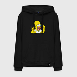 Толстовка-худи хлопковая мужская Homer Ahegao, цвет: черный