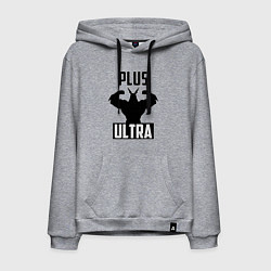 Толстовка-худи хлопковая мужская PLUS ULTRA черный, цвет: меланж