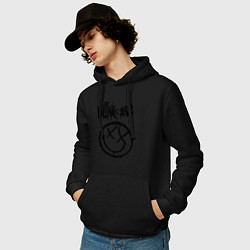 Толстовка-худи хлопковая мужская BLINK-182, цвет: черный — фото 2