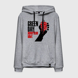 Толстовка-худи хлопковая мужская Green Day: American idiot, цвет: меланж