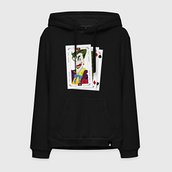 Толстовка-худи хлопковая мужская Joker Cards, цвет: черный