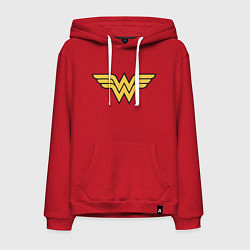 Толстовка-худи хлопковая мужская Wonder Woman, цвет: красный